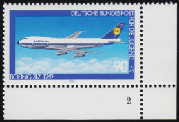 1043 Jugend Luftfahrt 90+45 Pf ** FN2 - Unused Stamps