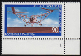 1008 Jugend Luftfahrt 90+45 Pf ** FN1 - Neufs