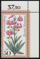 984 Waldblumen 50+25 Pf Türkenbund ** Ecke O.r. - Unused Stamps