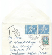 LETTRE DE SUISSE 1966 AVEC TIMBRE TAXE A 30 CT TYPE FLEUR - 1960-.... Cartas & Documentos