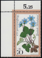 985 Waldblumen 70+35 Pf Leberblümchen ** Ecke O.l. - Unused Stamps