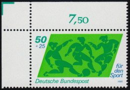 1046 Sporthilfe 50+25 Pf Fußball ** Ecke O.l. - Unused Stamps