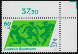 1046 Sporthilfe 50+25 Pf Fußball ** Ecke O.r. - Unused Stamps