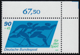 1048 Sporthilfe 90+45 Pf Skilanglauf ** Ecke O.r. - Unused Stamps