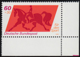 1047 Sporthilfe 60+30 Pf Dressurreiten** Ecke U.r. - Unused Stamps