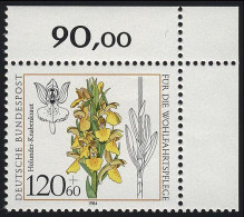1228 Wohlfahrt Orchideen 120+60 Pf ** Ecke O.r. - Unused Stamps