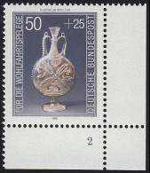 1295 Wohlfahrt Kostbare Gläser 50+25 Pf ** FN2 - Unused Stamps