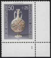 1295 Wohlfahrt Kostbare Gläser 50+25 Pf ** FN1 - Unused Stamps