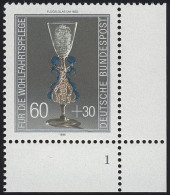 1296 Wohlfahrt Kostbare Gläser 60+30 Pf ** FN1 - Neufs