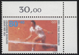 1354 Olympiade Tennis 80+40 Pf ** Ecke O.r. - Unused Stamps