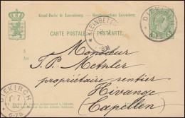 Luxemburg Postkarte P 53 Aus DIEKIRCH 1.7.1898 Nach KLEINBETTINGEN 2.7.98 - Sonstige & Ohne Zuordnung