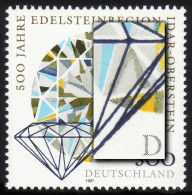 1911IV Edelsteinregion Mit Retusche Von PLF III Strich Am Prisma, Feld 7 ** - Abarten Und Kuriositäten