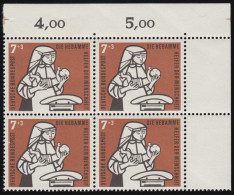 243 Kinderpflege 7+3 Pf Hebamme ** Eck-Vbl O.r. Zähnung Dg-1+ - Unused Stamps