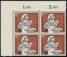 243 Kinderpflege 7+3 Pf Hebamme ** Eck-Vbl O.l. Zähnung 0-1 - Unused Stamps