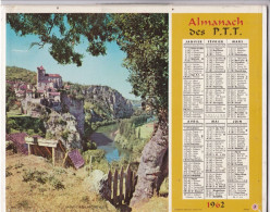 ALMANACH  DES PTT ,  DOUBLE ,,,,1962 DORDOGNE ,FETES A SOUHAITER,,,  INDICATEUR DES PTT ,TABLE DE CALCUL ,,,CARTE  _ , - Groot Formaat: 1961-70