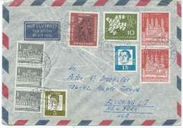 LETTRE POUR LES USA 1961 AVEC 9 TIMBRES - Briefe U. Dokumente