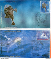 Maroc; 2 FDC 2001 ; TP N°1289/1290 " Faune Marine ; Poissons,"Morocco;Marruecos - Maroc (1956-...)