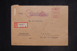 ALLEMAGNE - Enveloppe Commerciale En Recommandé De Leipzig Pour Paris En 1942, Affranchissement Mécanique - L 152861 - Covers & Documents