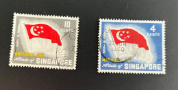 (stamps 29-5-2024) Singapore - Flag (used) 2 Stamps - Singapour (1959-...)