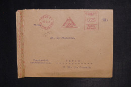 ALLEMAGNE - Enveloppe Commerciale De Leipzig Pour Paris En 1943 Avec Contrôle, Affranchissement Mécanique - L 152863 - Covers & Documents