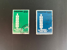 (stamps 29-5-2024) Singapore - Buildings (used) 2 Stamps - Singapore (1959-...)