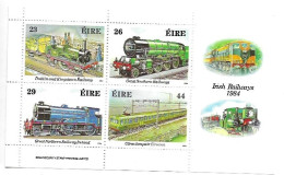 Ireland Train Sheet Mlh * Hinge Traces 1984 6,5 Euros - Blocchi & Foglietti