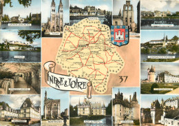 INDRE ET LOIRE DEPARTEMENT CARTE BLASON  - Landkaarten