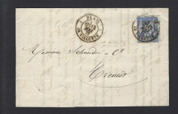 LETTRE FRANCE SAGE N° 78  PARIS 1877 - 1877-1920: Semi Modern Period