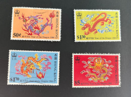 (stamps 29-5-2024) Hong Kong - Year Of Dragon 1988 (4 Used) - Nouvel An Chinois