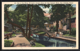 AK San Antonio, TX, Attractive Scene At The San Antonio River  - San Antonio