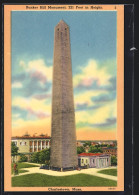 AK Charlestown, MA, Bunker Hill Monument, 221 Feet In Height  - Otros & Sin Clasificación
