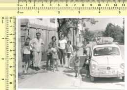 REAL PHOTO Old Car Fiat 750 People And Kids On Street Serbia PHOTO Snapshot - Auto's