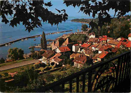 74 - Thonon Les Bains - Sur Les Bords Du Lac Léman - Depuis Les Jardins Du Belvédère Le Lac Et Le Port - Au Fond La Rive - Thonon-les-Bains