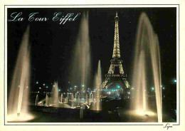 75 - Paris - Tour Eiffel - Jets D'eau Du Trocadéro - Vue De Nuit - Carte Neuve - CPM - Voir Scans Recto-Verso - Eiffelturm