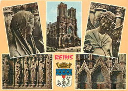 51 - Reims - Cathédrale Notre Dame - Multivues - Blasons - CPM - Carte Neuve - Voir Scans Recto-Verso - Reims