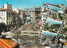 42 - Saint Etienne - Multivues - Automobiles - Tramway - Carte Dentelée - CPSM Grand Format - Voir Scans Recto-Verso - Saint Etienne