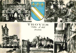 10 - Troyes - Multivues - Blasons - Mention Photographie Véritable - Carte Dentelée - CPSM Grand Format - Etat Pli Visib - Troyes