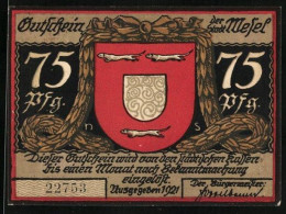 Notgeld Wesel 1921, 75 Pfennig, Wappen Mit Drei Wieseln, Scherenschnitt Der Letzte Gang  - [11] Emissions Locales