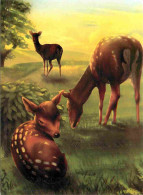 Animaux - Art Peinture Illustration - Wild Life Cards - Biches - CPM - Carte Neuve - Voir Scans Recto-Verso - Sonstige & Ohne Zuordnung