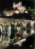 34 - Béziers - Cathédrale Saint-Nazaire - Vue De Nuit - Mention Photographie Véritable - Carte Dentelée - CPSM Grand For - Beziers