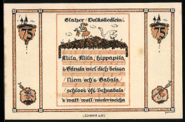 Notgeld Glatz 1921, 75 Pfennig, Volkslied, Mädchen Wird Von Schwan Verfolgt  - [11] Emissions Locales