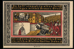 Notgeld Ettlingen 1921, 50 Pfennig, Angriff Gegen Das Kloster  - [11] Emisiones Locales