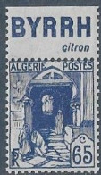 ALGERIE N°137a ** Avec  Pub BYRRH Citron Neuf Sans Charnière MNH Luxe - Unused Stamps