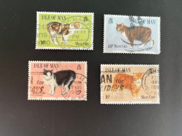 (stamps 29-5-2024) Isle Of Man - Cats / Chats  (4 Used) - Domestic Cats