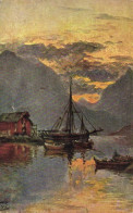 Illustrateur Signé NORWAY  Midnight Sun At Rafrsund RV TUCK's - Peintures & Tableaux