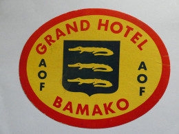 étiquette Hôtel Bagage -- Grand Hotel Bamako AOF     STEPétiq3 - Etiquettes D'hotels