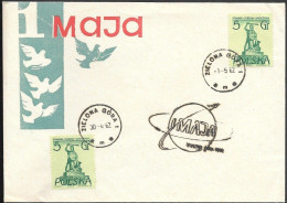 Poland Space Motifs Cover 1962. 1st May International Workers Day - Europa