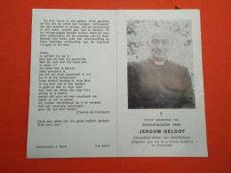 Priester - Pastoor  Jeroom Geldof Geboren Te Rumbeke 1898 Overleden Te Poperinge 1968   (2scans) - Religion & Esotericism