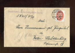 "DEUTSCHES REICH" 1929, Dienstmarke Mi. 118 EF Auf Faltbrief Stegstempel "ZOSSEN", Innen Grundbuchsache (B2150) - Officials