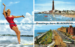 R156461 Greetings From Blackpool. Multi View. John Hinde. 1967 - Mundo